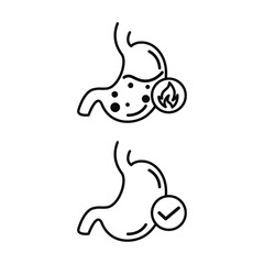 Stomach Acid Reflux Healthy Stomach Medical Human Body Icon Symbol Design Vector