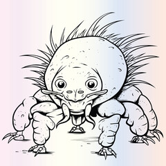 Fleas Coloring Page Drawing For Kids