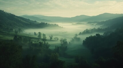 Misty Morning Landscape