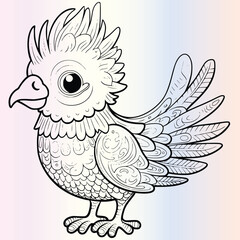 Funny Bird Coloring Page For Kids