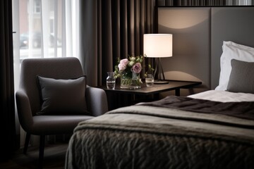 Tranquil sophistication  modern interior design with luxurious sofas and armchairs