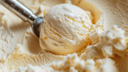 Closeup view texture of vanilla tasty ice cream.