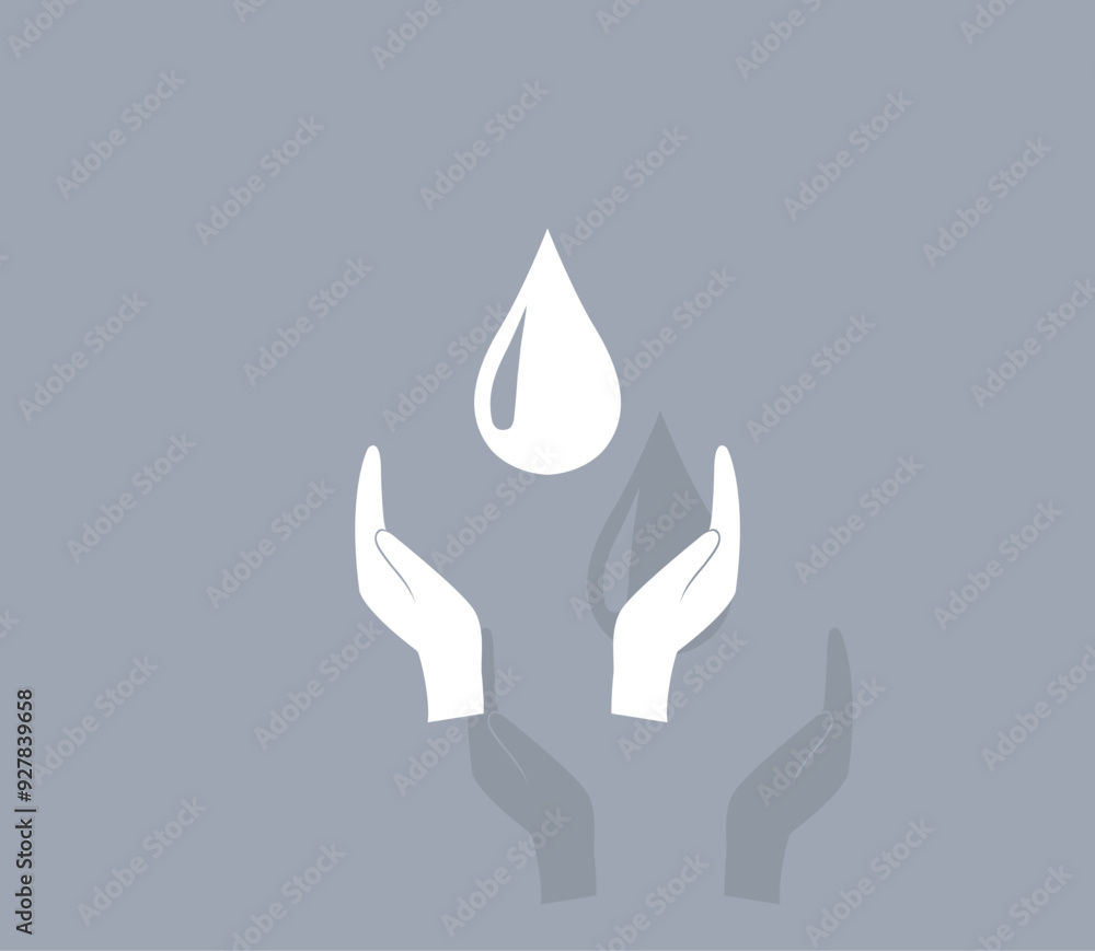 Poster vector icon of white color with shadow on gray background