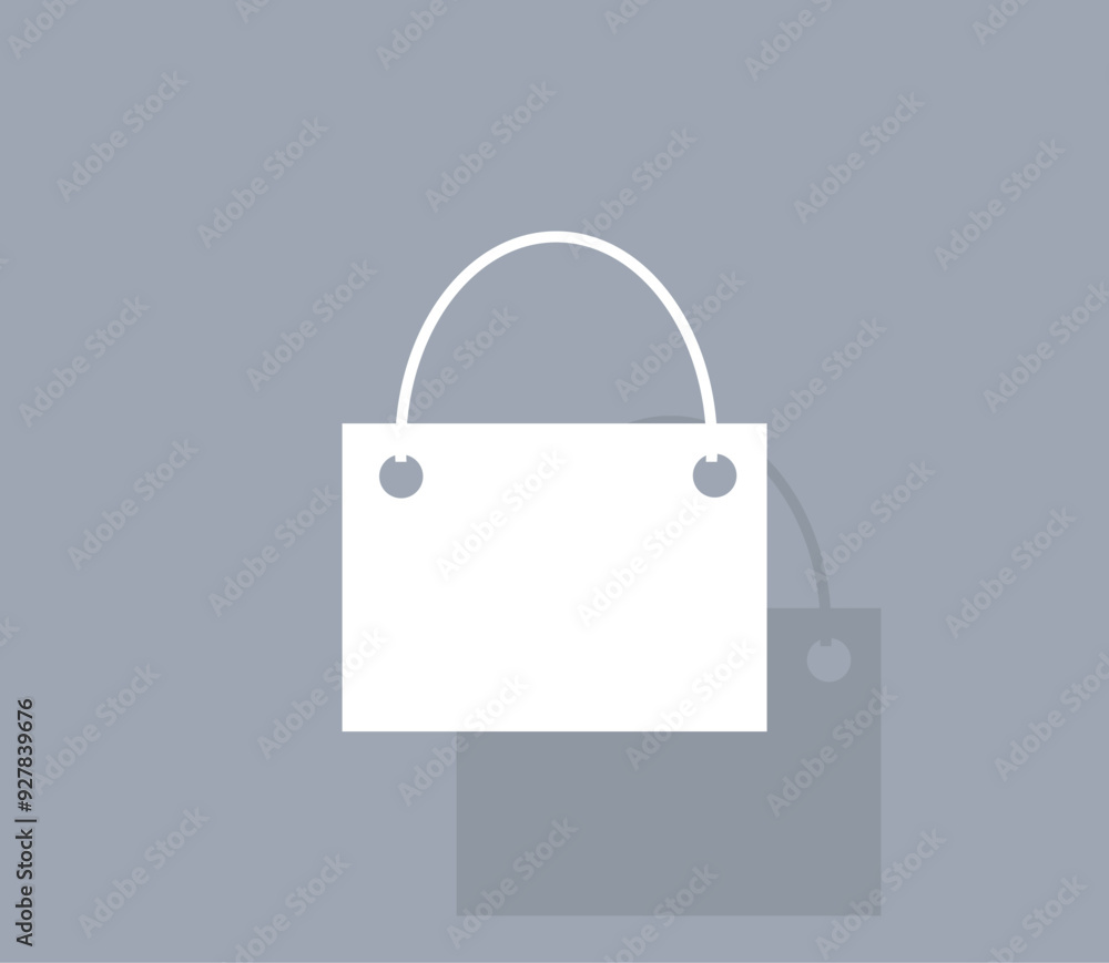 Poster vector icon of white color with shadow on gray background