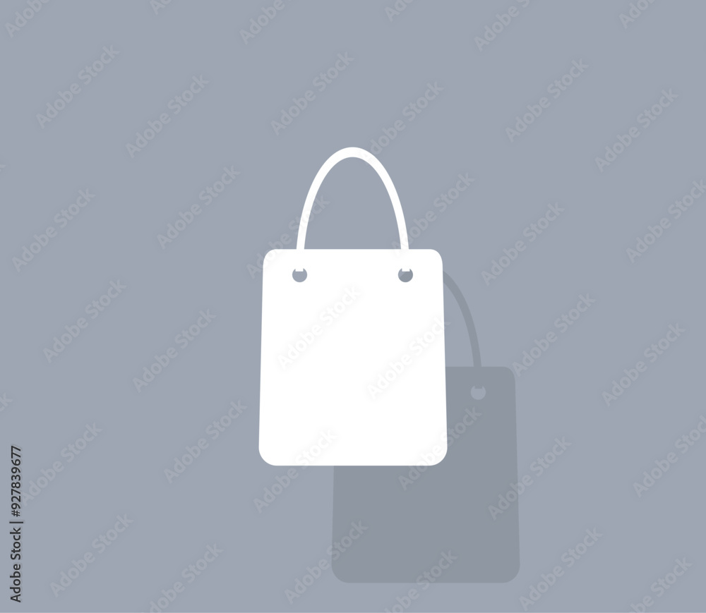 Poster vector icon of white color with shadow on gray background
