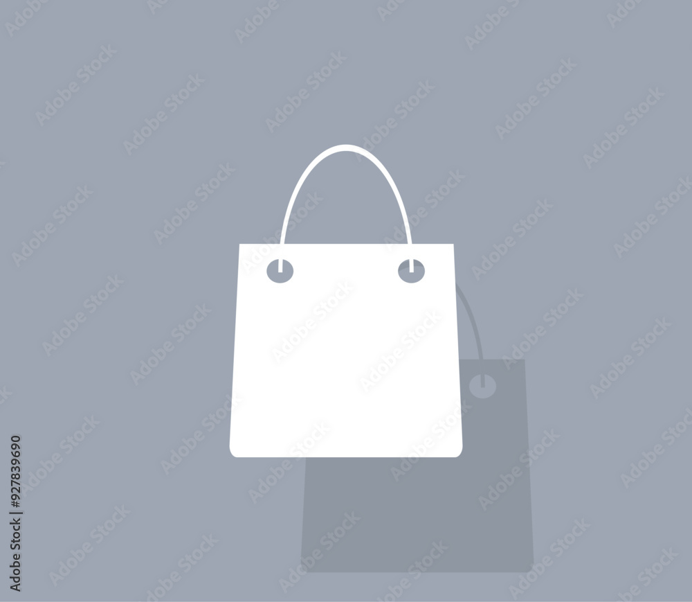 Poster vector icon of white color with shadow on gray background