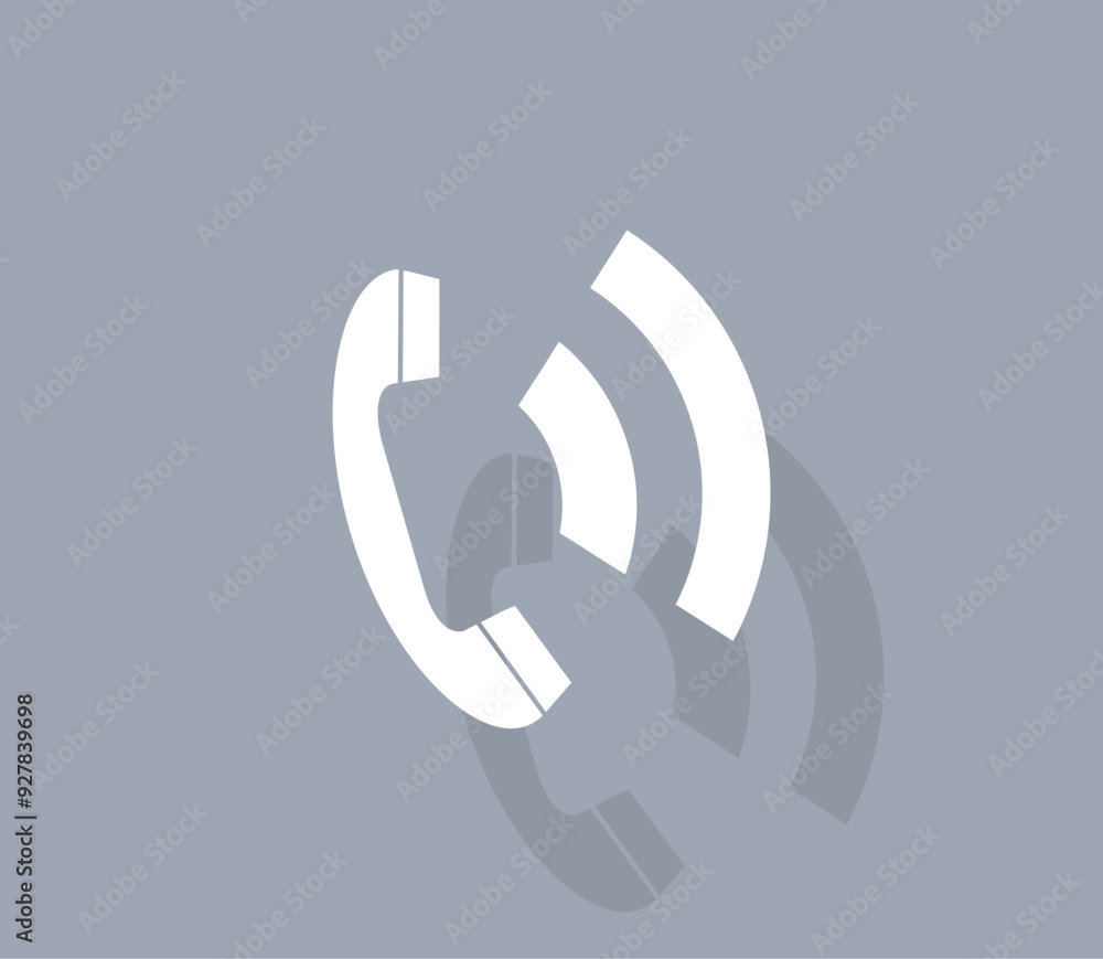 Poster vector icon of white color with shadow on gray background
