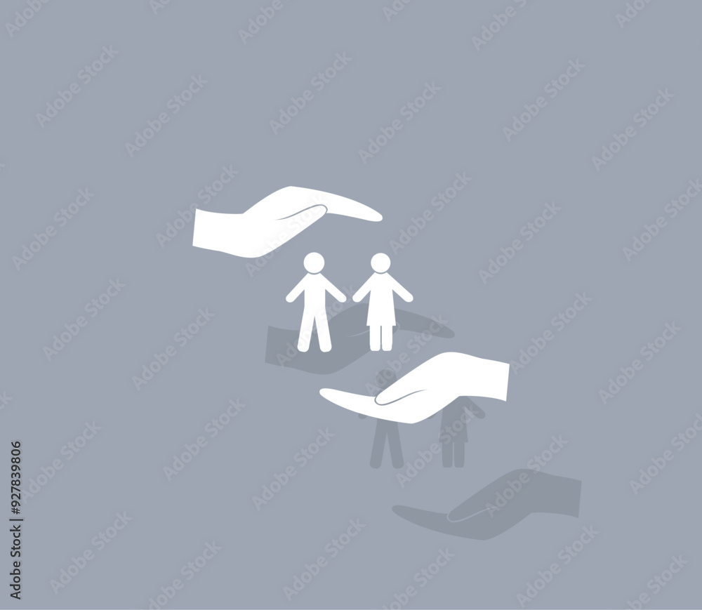 Poster vector icon of white color with shadow on gray background