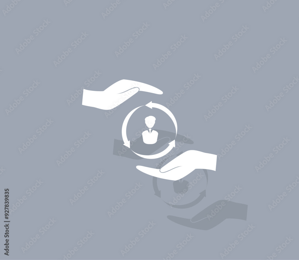 Poster vector icon of white color with shadow on gray background
