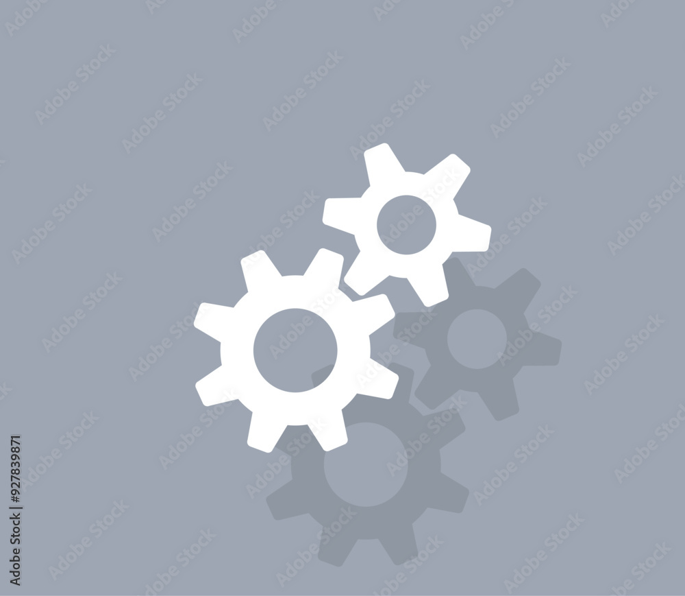 Poster vector icon of white color with shadow on gray background