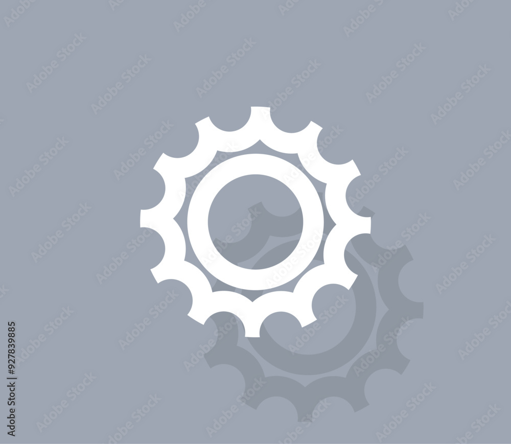 Poster vector icon of white color with shadow on gray background