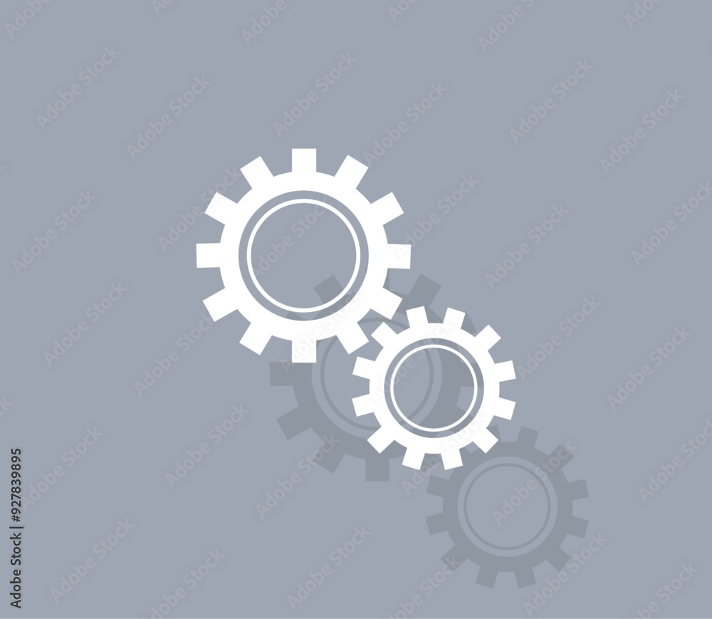 Poster vector icon of white color with shadow on gray background
