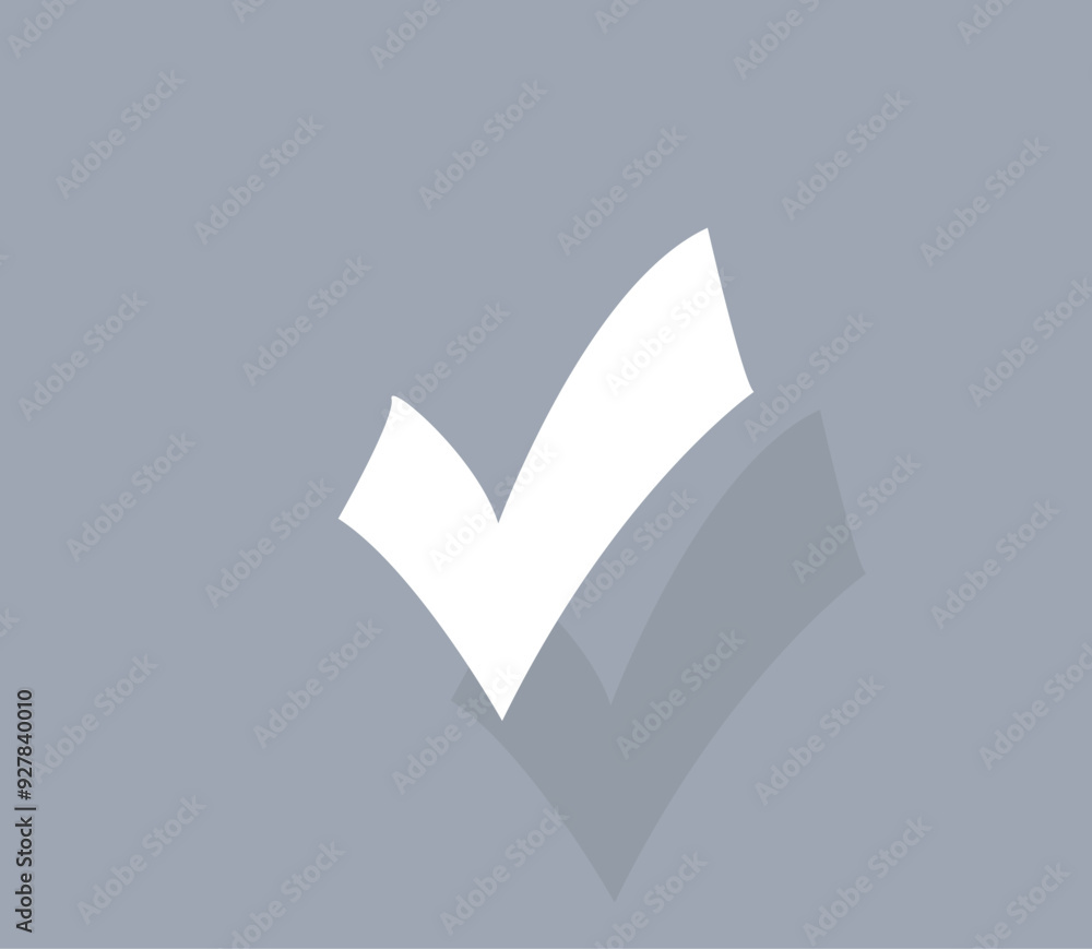 Poster vector icon of white color with shadow on gray background