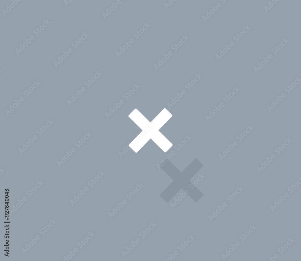 Poster vector icon of white color with shadow on gray background