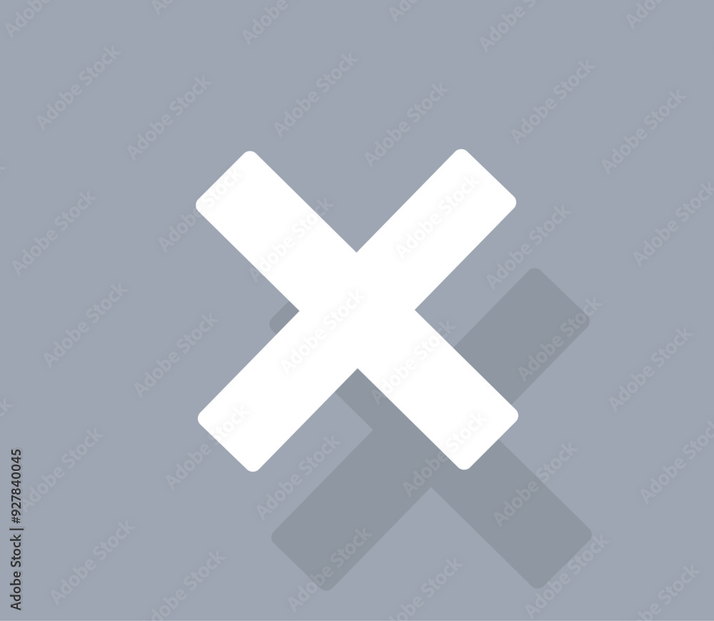 Poster vector icon of white color with shadow on gray background