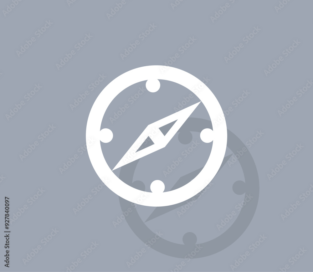 Poster vector icon of white color with shadow on gray background