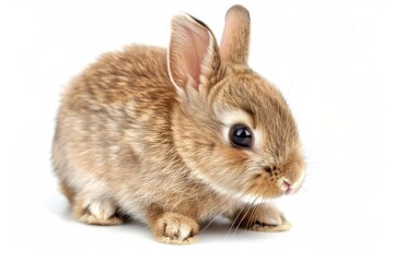 Obraz premium Adorable baby bunny isolated on white healthy