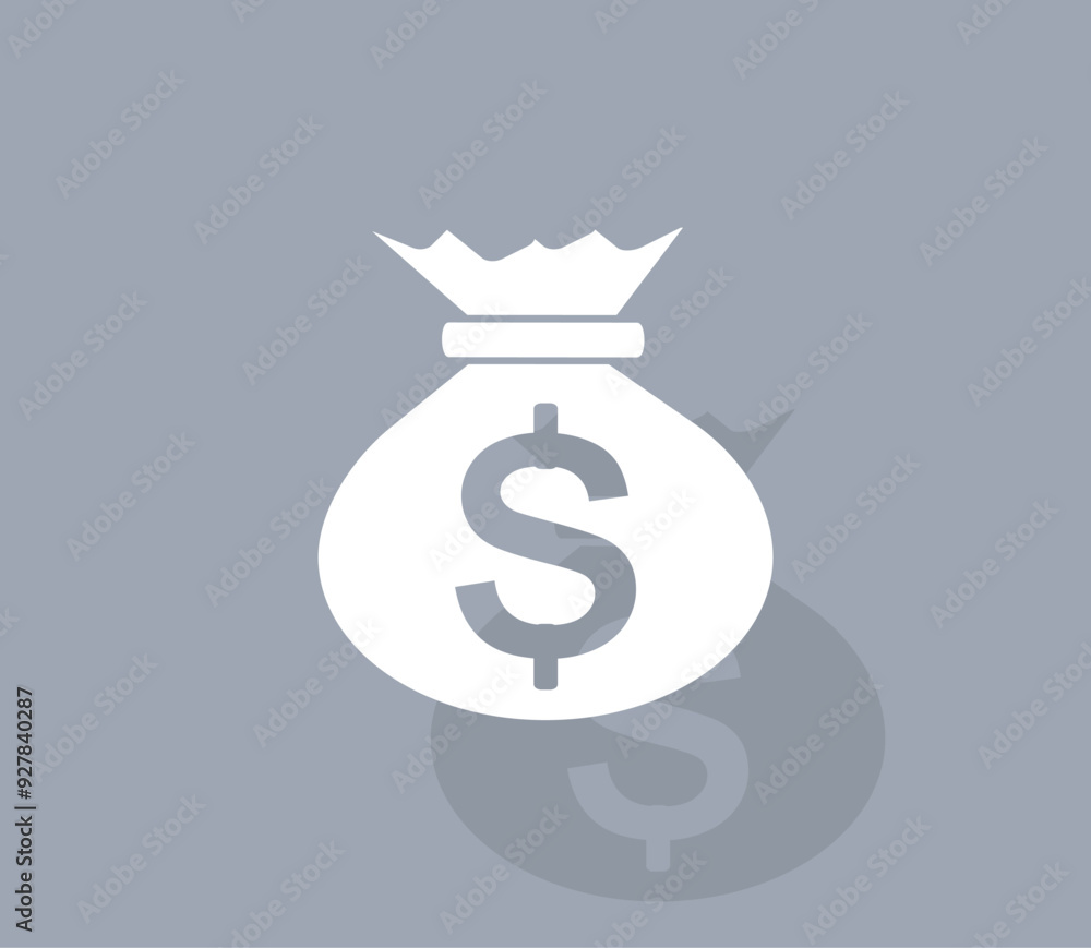 Poster vector icon of white color with shadow on gray background