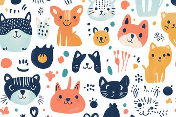 Find Your Furry Friend: Playful Pet Adoption Day Flyer with Cute Animal Designs