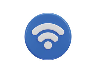 wifi icon with button icon 3d rendering vector illustration