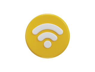 wifi icon with button icon 3d rendering vector illustration