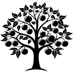 Tomato tree black art vector