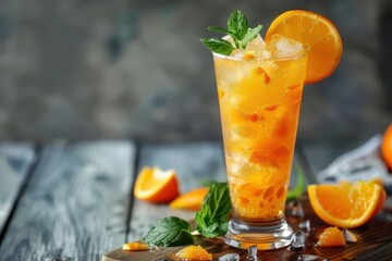 Fototapeta premium Rum and orange cocktail is refreshing and boozy