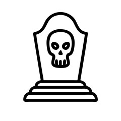 Tombstone with a skull art vector