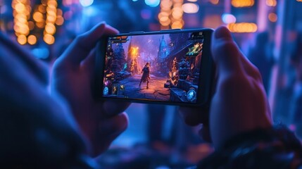 Mobile Gaming at Night
