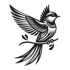 Bird Silhouette Vector Art Illustration