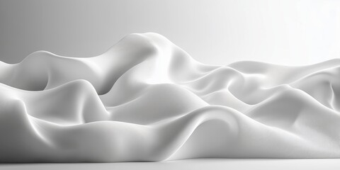 Obraz premium Abstract 3D White Background with Smooth Curved Lines for Photography, Wallpaper, or Graphic Design Projects