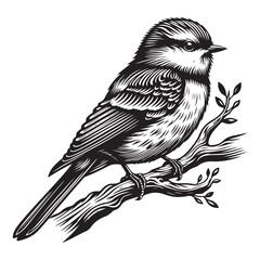 Bird Silhouette Vector Art Illustration