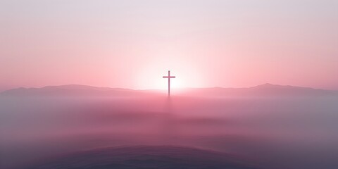 Obraz premium cross at sunset