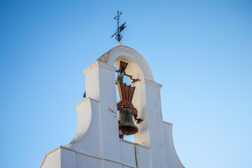 Charming white Spanish hill village overlooking the Costa del Sol, known for its white-washed buildings village in Mijas, Andalusia, Spain