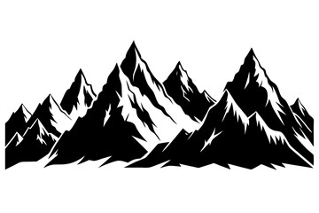 Mountain Range Silhouette Set – 6 Jagged Peak Vector Illustrations for SVG, Cricut, Cut Files, Clipart, and T-shirt Graphics