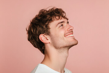 Fototapeta premium A close up of a man's face with his eyes closed