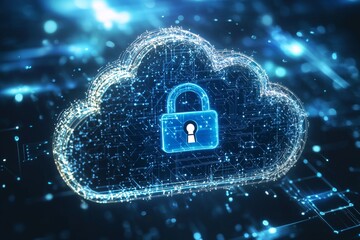 Illustration of Cloud Security Services Technology created with Generative AI