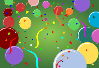 Seamless vector illustration featuring a colorful balloon pattern for party celebration wallpaper and happy holiday decoration