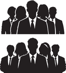 Business People Silhouette Vector Illustration Set