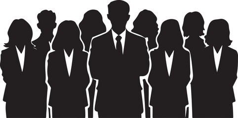 Business People Team Silhouette Vector Illustration