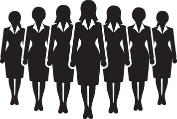 Group of Businesswomem Silhouette Vector