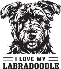 Labradoodle Love Stylized Vector Illustration