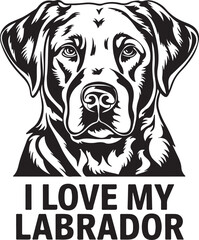 Labrador Love Vector Silhouette Illustration