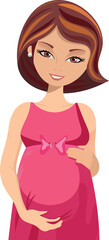 woman pregnant pregnancy vector isolated front view