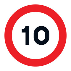 RESTRICTION SIGNS, R-301 - Maximum Speed 10