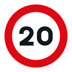 RESTRICTION SIGNS, R-301 - Maximum Speed 20