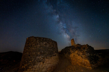 Milky Way over the Iberian Village of San Pedro in Oliete Teruel
