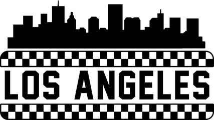 Obraz premium Los Angeles Skyline Silhouette Vector