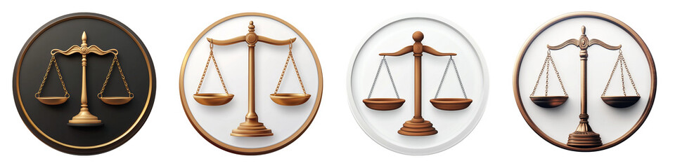 Law clipart collection, symbol, logos, icons isolated on transparent background