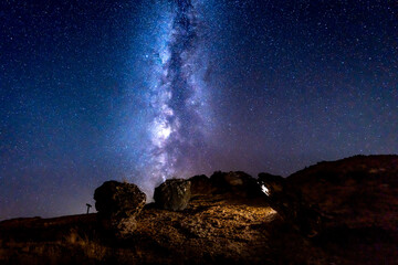 Milky Way Over the Night Mountains in Teruel